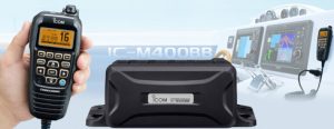 Icom M400BB Fixed Mount VHF Marine transceiver with white Command Mic-0